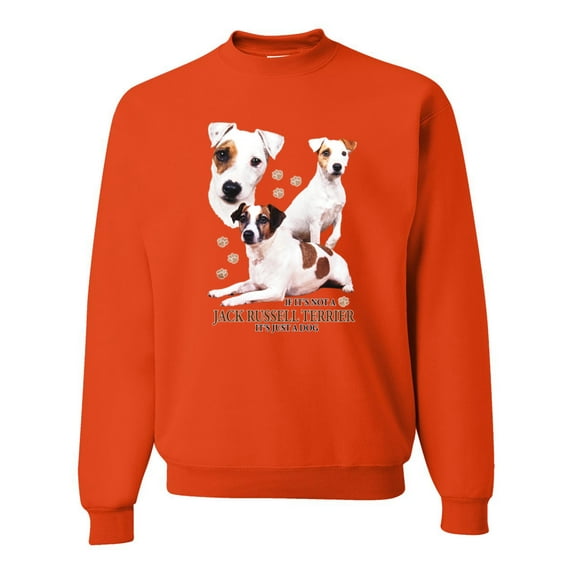 If It's Not a Jack Russell Terrier It's Just a Dog | Mens Dog Lover Crewneck Graphic Sweatshirt, Orange, 3XL