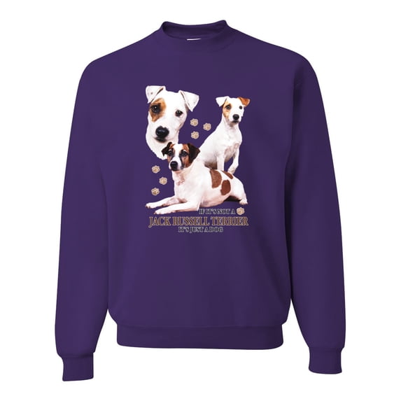 If It's Not a Jack Russell Terrier It's Just a Dog | Mens Dog Lover Crewneck Graphic Sweatshirt, Purple, 3XL
