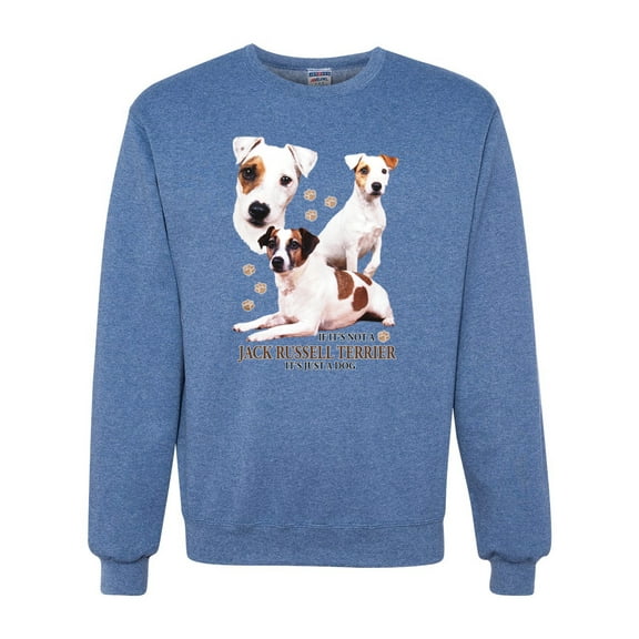 If It's Not a Jack Russell Terrier It's Just a Dog | Mens Dog Lover Crewneck Graphic Sweatshirt, Vintage Heather Blue, 2XL