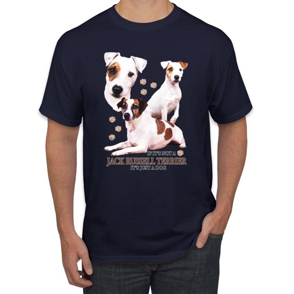 If It's Not a Jack Russell Terrier It's Just a Dog | Mens Dog Lover Graphic T-Shirt, Navy, 2XL