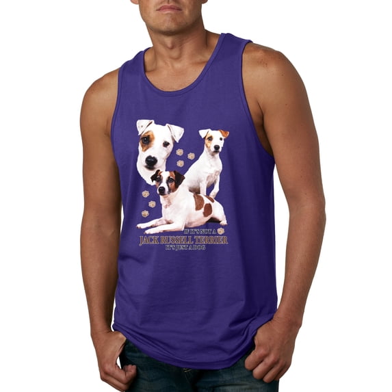 If It's Not a Jack Russell Terrier It's Just a Dog | Mens Dog Lover Graphic Tank Top, Purple, 3XL