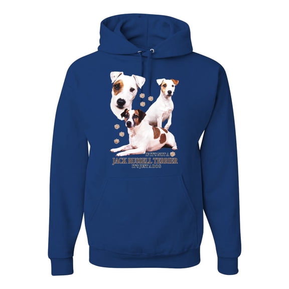 If It's Not a Jack Russell Terrier It's Just a Dog | Mens Dog Lover Hooded Sweatshirt Graphic Hoodie, Royal, Medium