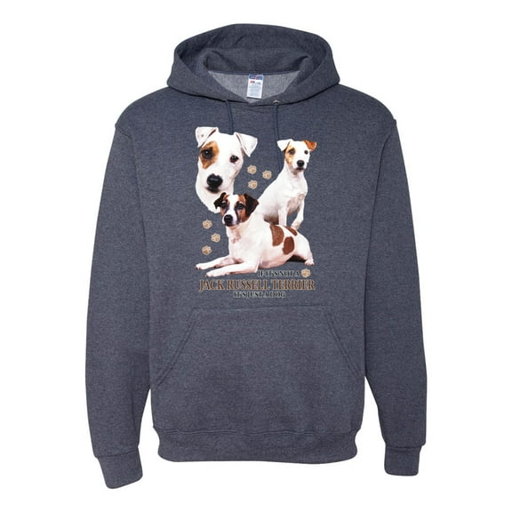 If It's Not a Jack Russell Terrier It's Just a Dog | Mens Dog Lover Hooded Sweatshirt Graphic Hoodie, Vintage Heather Navy, Small