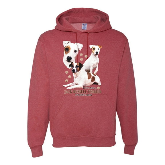 If It's Not a Jack Russell Terrier It's Just a Dog | Mens Dog Lover Hooded Sweatshirt Graphic Hoodie, Vintage Heather Red, 3XL