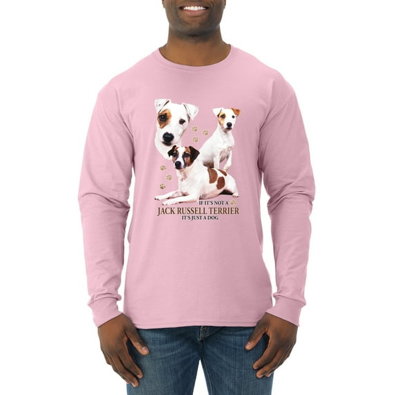 If It's Not a Jack Russell Terrier It's Just a Dog | Mens Dog Lover Long Sleeve T-Shirt, Light Pink, 3XL