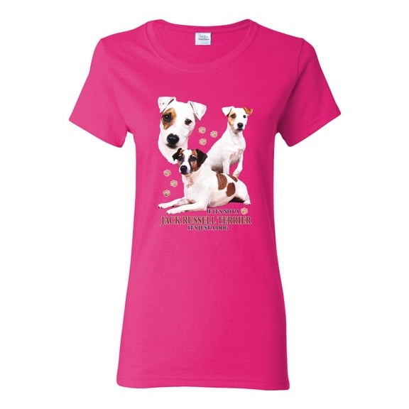 If It's Not a Jack Russell Terrier It's Just a Dog | Womens Dog Lover Graphic T-Shirt, Fuschia, Medium