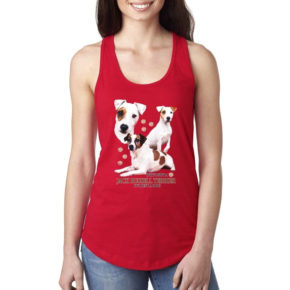 If It's Not a Jack Russell Terrier It's Just a Dog | Womens Dog Lover Jersey Racerback Tank Top, Red, Medium