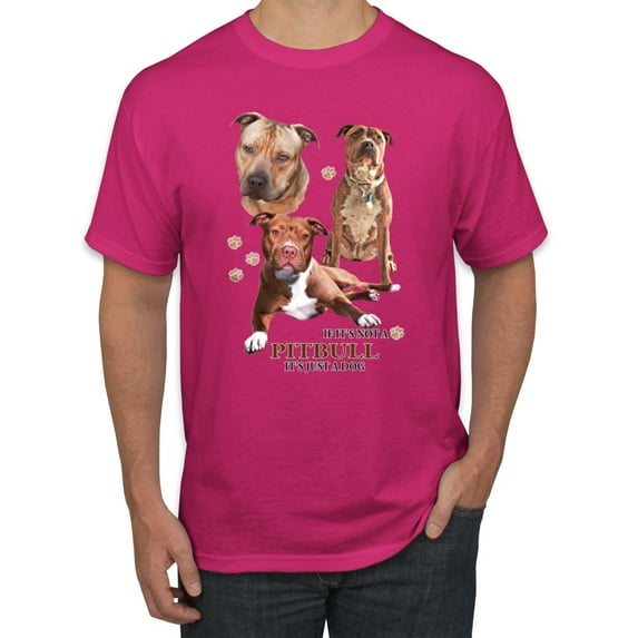 If It's Not a Pitbull It's Just a Dog Gift | Mens Dog Lover Graphic T-Shirt, Fuschia, Large