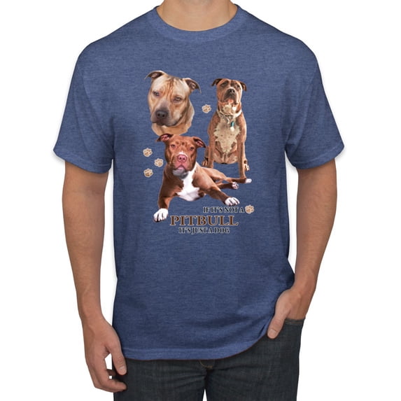 If It's Not a Pitbull It's Just a Dog Gift | Mens Dog Lover Graphic T-Shirt, Vintage Heather Blue, Small