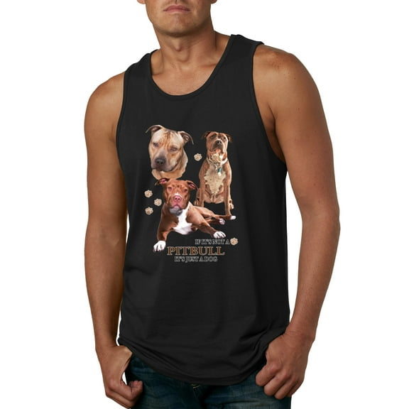 If It's Not a Pitbull It's Just a Dog Gift | Mens Dog Lover Graphic Tank Top, Black, Small