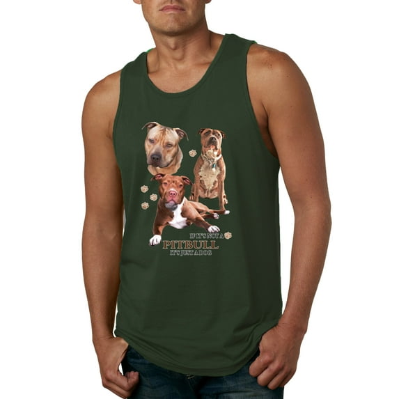 If It's Not a Pitbull It's Just a Dog Gift | Mens Dog Lover Graphic Tank Top, Forest Green, 3XL