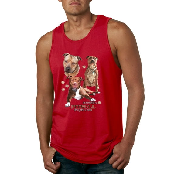 If It's Not a Pitbull It's Just a Dog Gift | Mens Dog Lover Graphic Tank Top, Red, Medium
