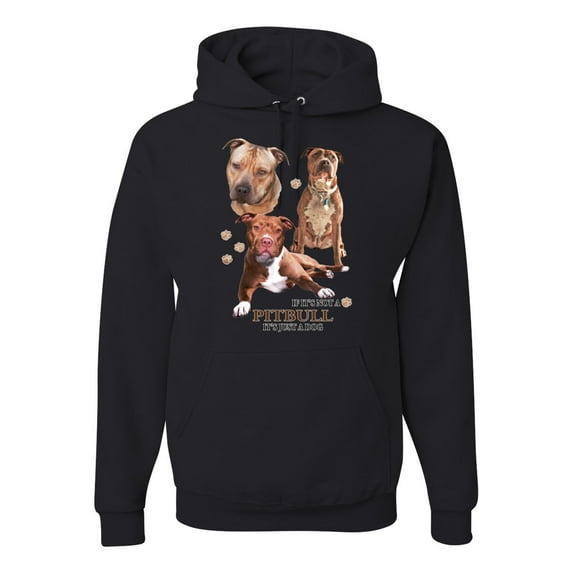 If It's Not a Pitbull It's Just a Dog Gift | Mens Dog Lover Hooded Sweatshirt Graphic Hoodie, Black, X-Large