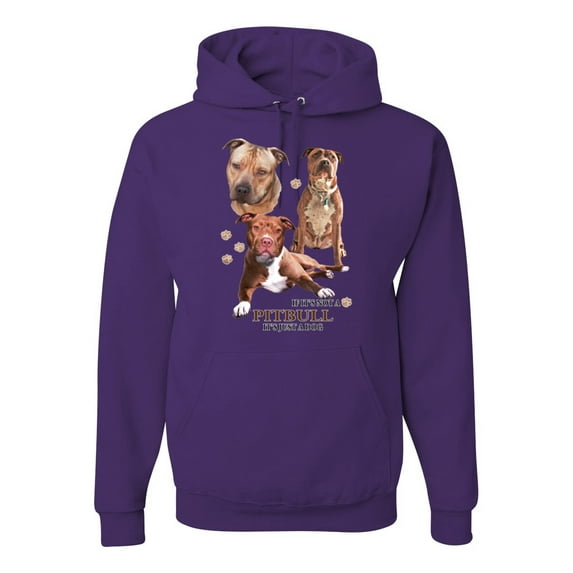 If It's Not a Pitbull It's Just a Dog Gift | Mens Dog Lover Hooded Sweatshirt Graphic Hoodie, Purple, 2XL