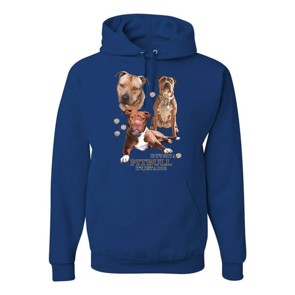 If It's Not a Pitbull It's Just a Dog Gift | Mens Dog Lover Hooded Sweatshirt Graphic Hoodie, Royal, 3XL