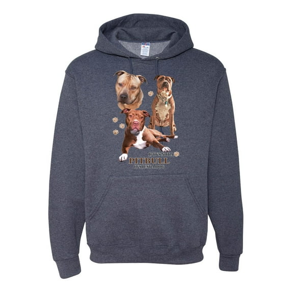 If It's Not a Pitbull It's Just a Dog Gift | Mens Dog Lover Hooded Sweatshirt Graphic Hoodie, Vintage Heather Navy, 2XL