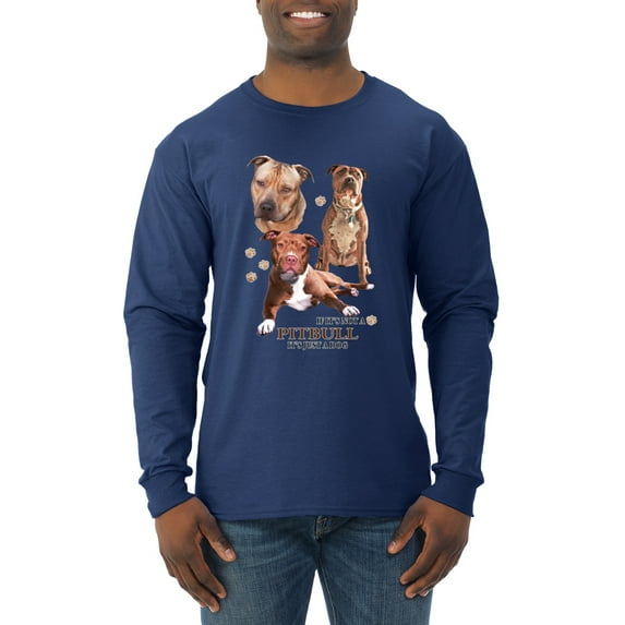 If It's Not a Pitbull It's Just a Dog Gift | Mens Dog Lover Long Sleeve T-Shirt, Navy, 3XL