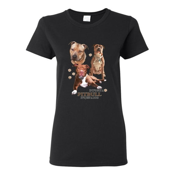 If It's Not a Pitbull It's Just a Dog Gift | Womens Dog Lover Graphic T-Shirt, Black, Small