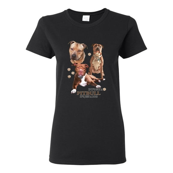 If It's Not a Pitbull It's Just a Dog Gift | Womens Dog Lover Graphic T-Shirt, Black, Small