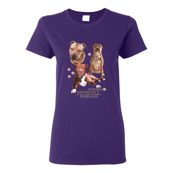 If It's Not a Pitbull It's Just a Dog Gift | Womens Dog Lover Graphic T-Shirt, Purple, 2XL