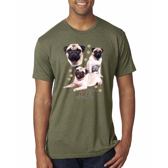 If It's Not a Pug It's Just a Dog Gift | Mens Dog Lover Premium Tri Blend T-Shirt, Military Green, 2XL