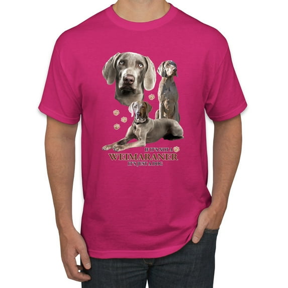 If It's Not a Weimaraner It's Just a Dog Gift | Mens Dog Lover Graphic T-Shirt, Fuschia, Medium