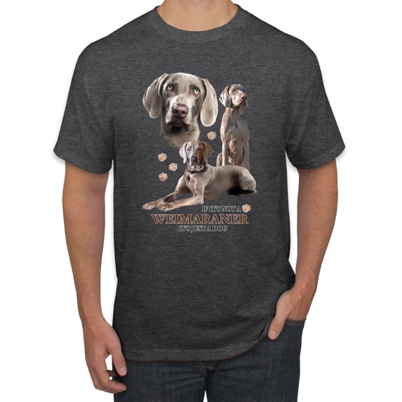 If It's Not a Weimaraner It's Just a Dog Gift | Mens Dog Lover Graphic T-Shirt, Heather Black, X-Large