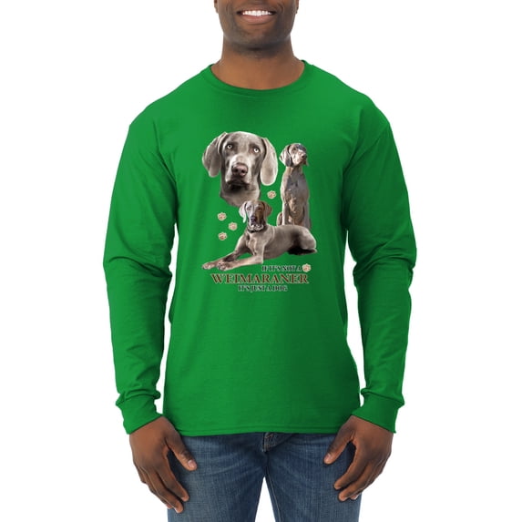 If It's Not a Weimaraner It's Just a Dog Gift | Mens Dog Lover Long Sleeve T-Shirt, Kelly, Medium