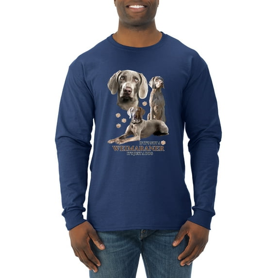 If It's Not a Weimaraner It's Just a Dog Gift | Mens Dog Lover Long Sleeve T-Shirt, Navy, 2XL