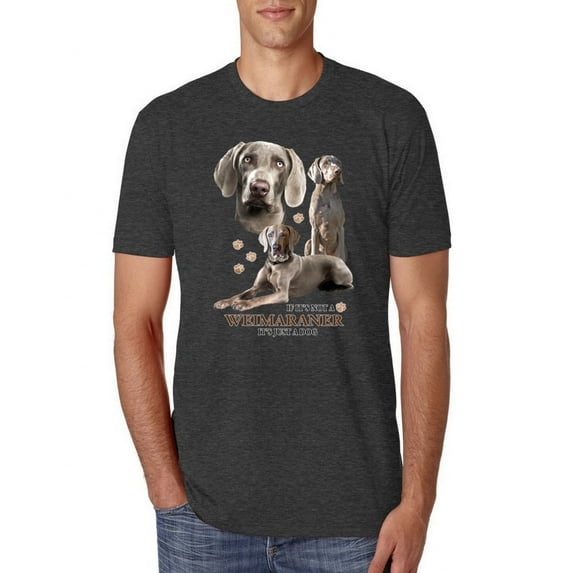 If It's Not a Weimaraner It's Just a Dog Gift | Mens Dog Lover Premium Tri Blend T-Shirt, Vintage Black, X-Large
