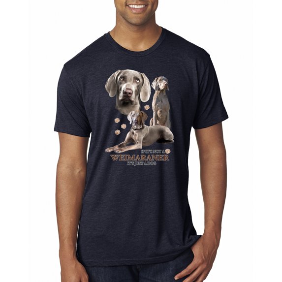 If It's Not a Weimaraner It's Just a Dog Gift | Mens Dog Lover Premium Tri Blend T-Shirt, Vintage Navy, Large