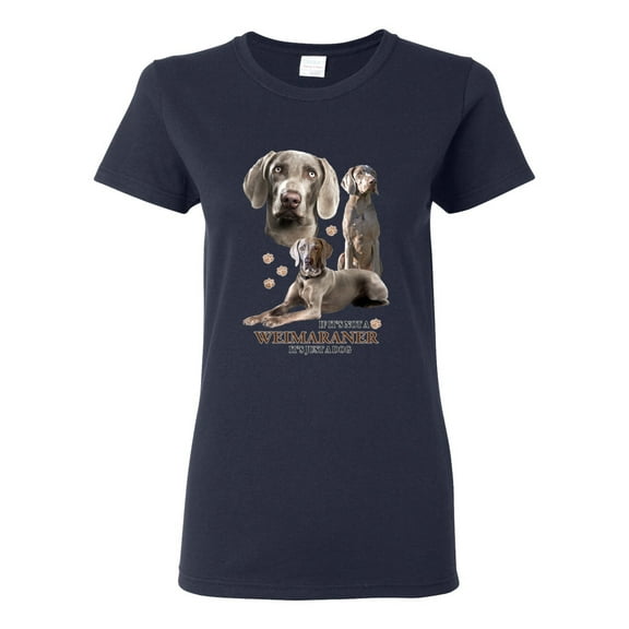 If It's Not a Weimaraner It's Just a Dog Gift | Womens Dog Lover Graphic T-Shirt, Navy, X-Large