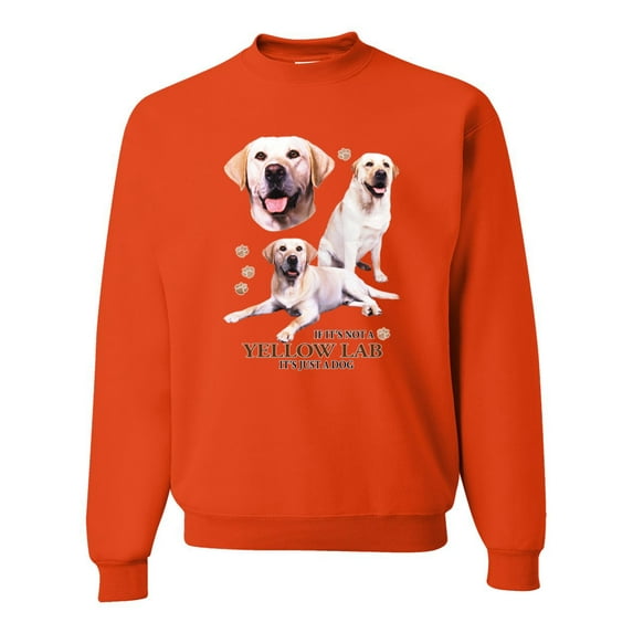 If It's Not a Yellow Lab It's Just a Dog Gift | Mens Dog Lover Crewneck Graphic Sweatshirt, Orange, X-Large