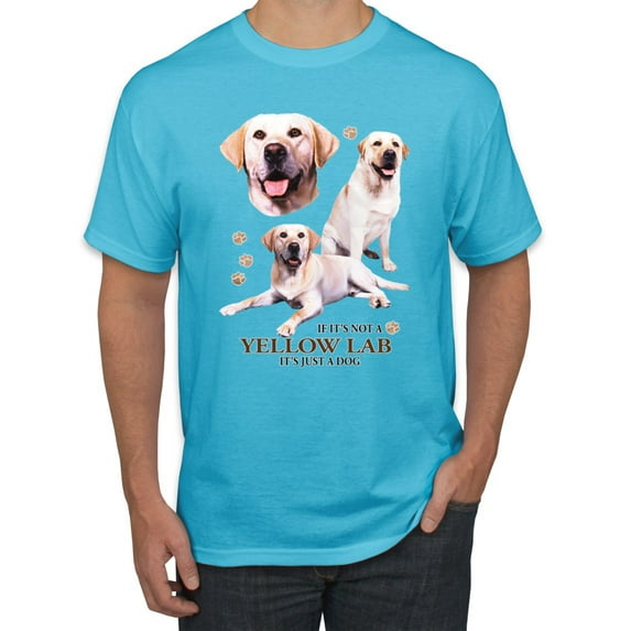 If It's Not a Yellow Lab It's Just a Dog Gift | Mens Dog Lover Graphic T-Shirt, Light Turquoise, X-Large