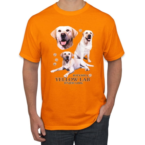 If It's Not a Yellow Lab It's Just a Dog Gift | Mens Dog Lover Graphic T-Shirt, Orange, 3XL