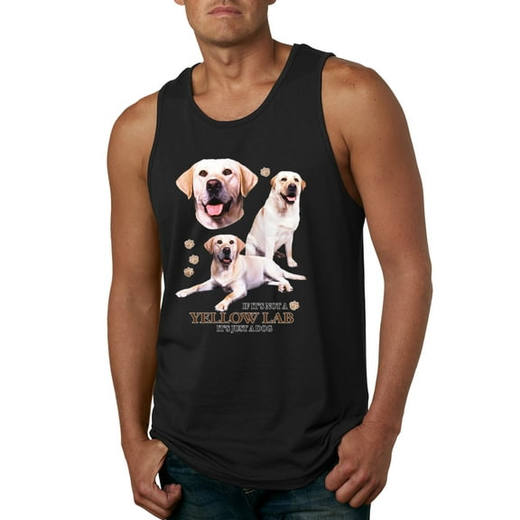 If It's Not a Yellow Lab It's Just a Dog Gift | Mens Dog Lover Graphic Tank Top, Black, Small