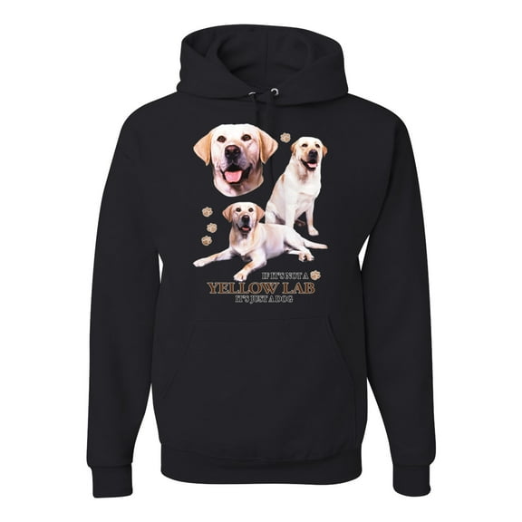 If It's Not a Yellow Lab It's Just a Dog Gift | Mens Dog Lover Hooded Sweatshirt Graphic Hoodie, Black, Small
