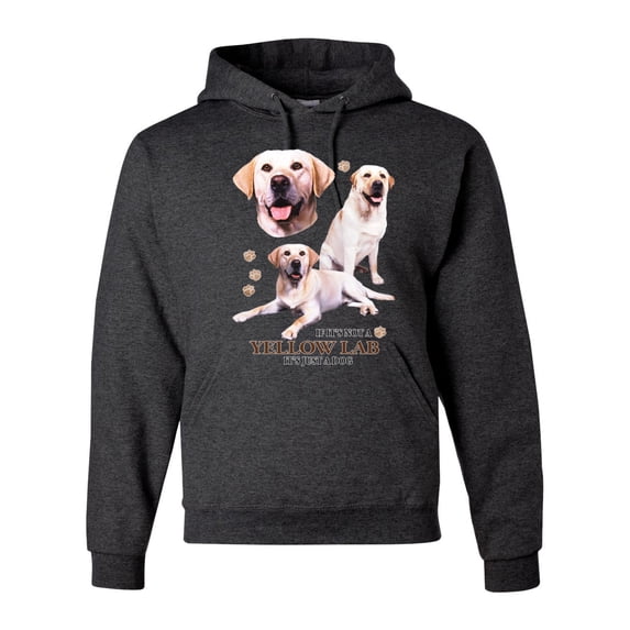 If It's Not a Yellow Lab It's Just a Dog Gift | Mens Dog Lover Hooded Sweatshirt Graphic Hoodie, Heather Black, 3XL