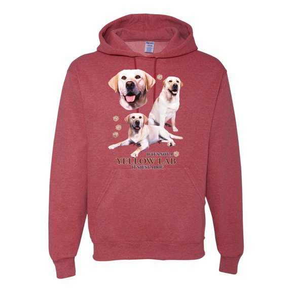 If It's Not a Yellow Lab It's Just a Dog Gift | Mens Dog Lover Hooded Sweatshirt Graphic Hoodie, Vintage Heather Red, Large