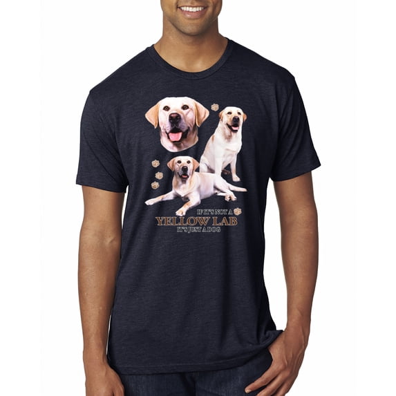 If It's Not a Yellow Lab It's Just a Dog Gift | Mens Dog Lover Premium Tri Blend T-Shirt, Vintage Navy, Medium