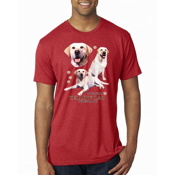 If It's Not a Yellow Lab It's Just a Dog Gift | Mens Dog Lover Premium Tri Blend T-Shirt, Vintage Red, Large