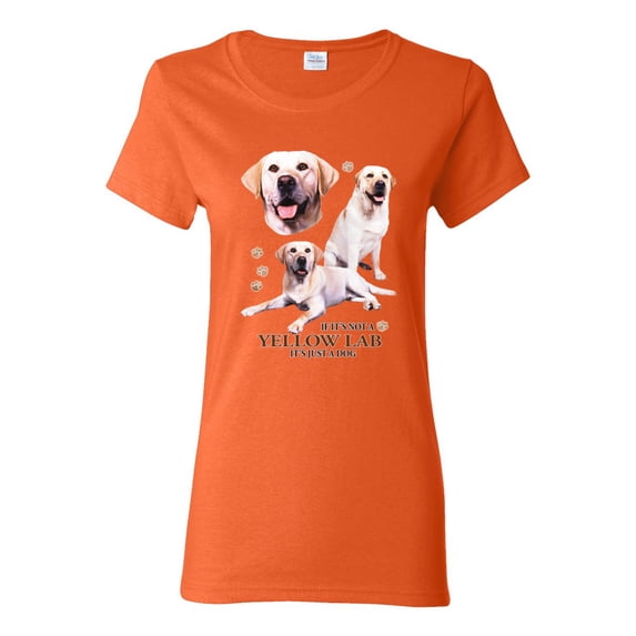 If It's Not a Yellow Lab It's Just a Dog Gift | Womens Dog Lover Graphic T-Shirt, Orange, Large