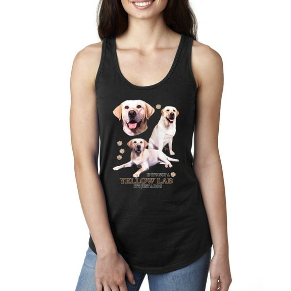 If It's Not a Yellow Lab It's Just a Dog Gift | Womens Dog Lover Jersey Racerback Tank Top, Black, Small