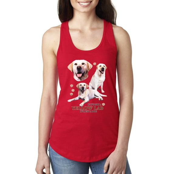 If It's Not a Yellow Lab It's Just a Dog Gift | Womens Dog Lover Jersey Racerback Tank Top, Red, X-Large