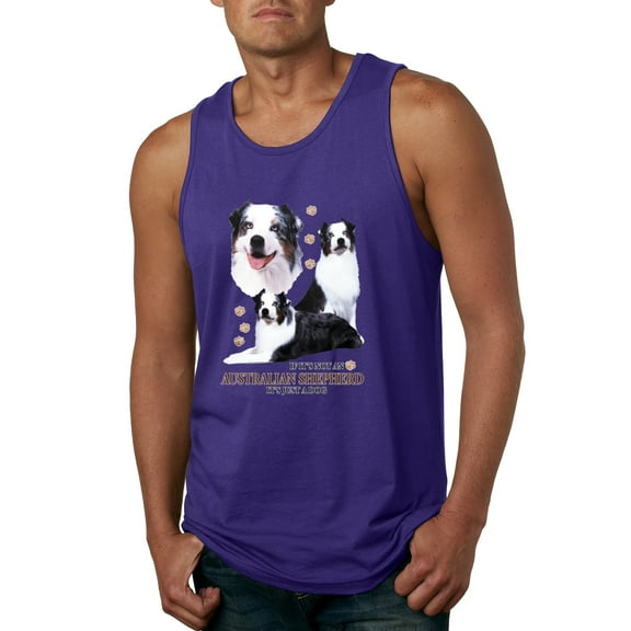If It's Not an Australian Shepherd It's Just a Dog Gift | Mens Dog Lover Graphic Tank Top, Purple, Medium