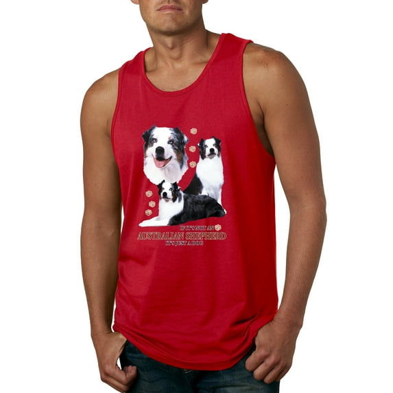 If It's Not an Australian Shepherd It's Just a Dog Gift | Mens Dog Lover Graphic Tank Top, Red, 3XL