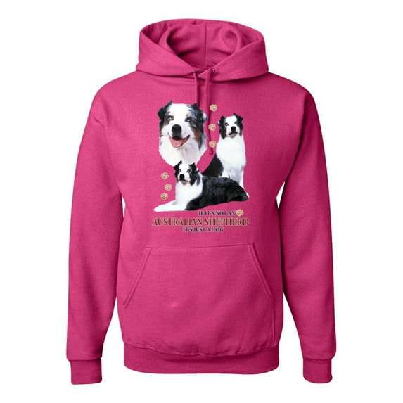 If It's Not an Australian Shepherd It's Just a Dog Gift | Mens Dog Lover Hooded Sweatshirt Graphic Hoodie, Fuschia, Medium