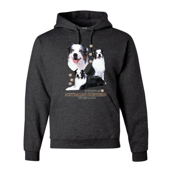 If It's Not an Australian Shepherd It's Just a Dog Gift | Mens Dog Lover Hooded Sweatshirt Graphic Hoodie, Heather Black, 2XL