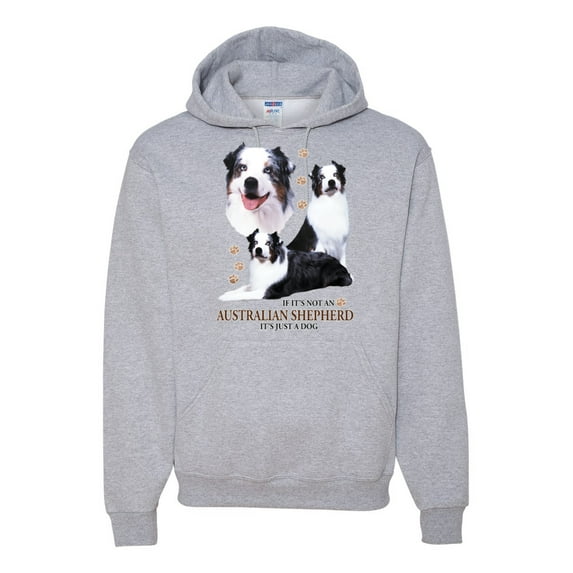 If It's Not an Australian Shepherd It's Just a Dog Gift | Mens Dog Lover Hooded Sweatshirt Graphic Hoodie, Heather Grey, Large