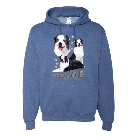 If It's Not an Australian Shepherd It's Just a Dog Gift | Mens Dog Lover Hooded Sweatshirt Graphic Hoodie, Vintage Heather Blue, Large